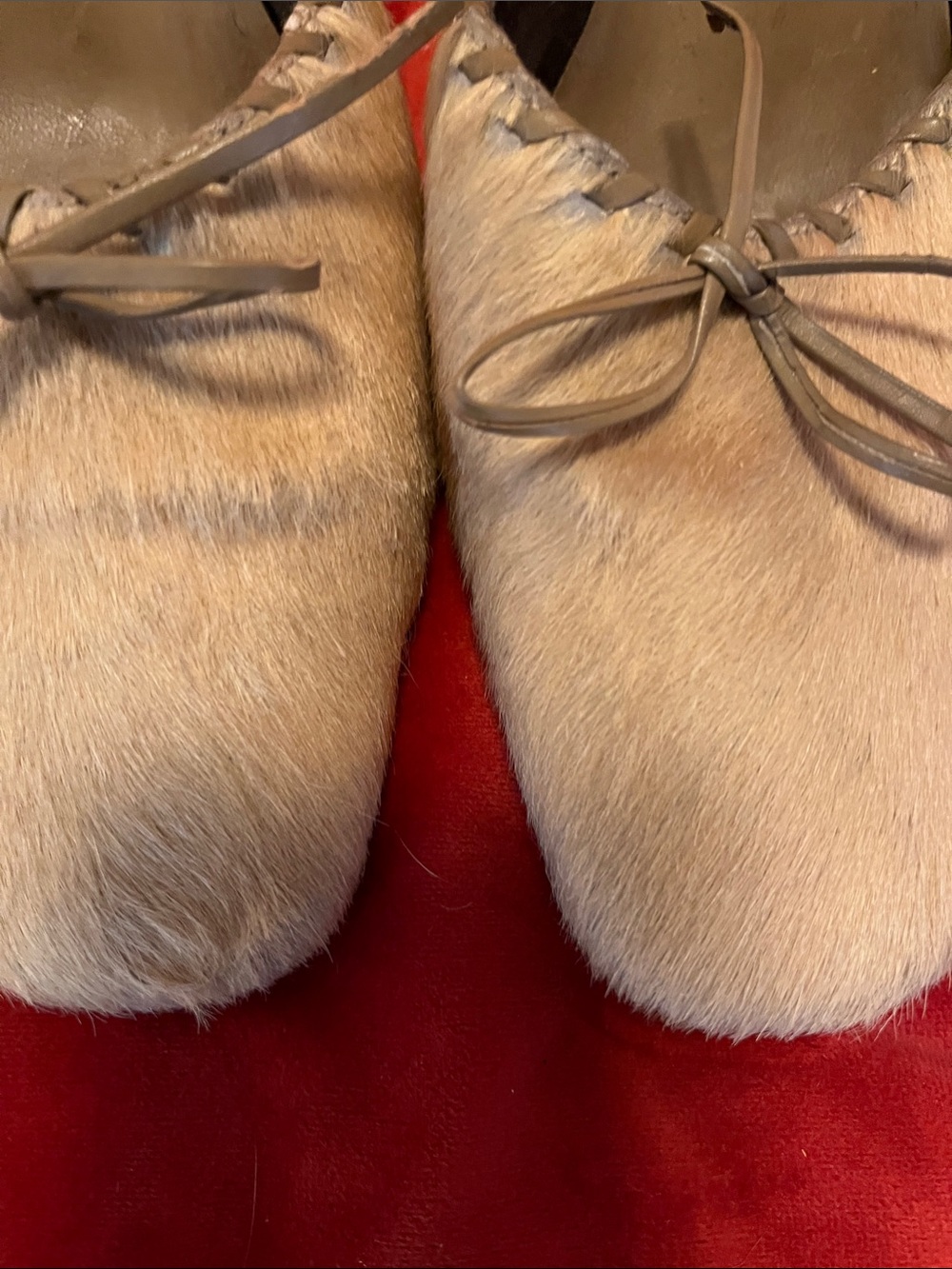 Brazilian-made Beige Haircalf Slip-On Mule Heels with Bow Accent SZ 39, US9 - Picture 6 of 12